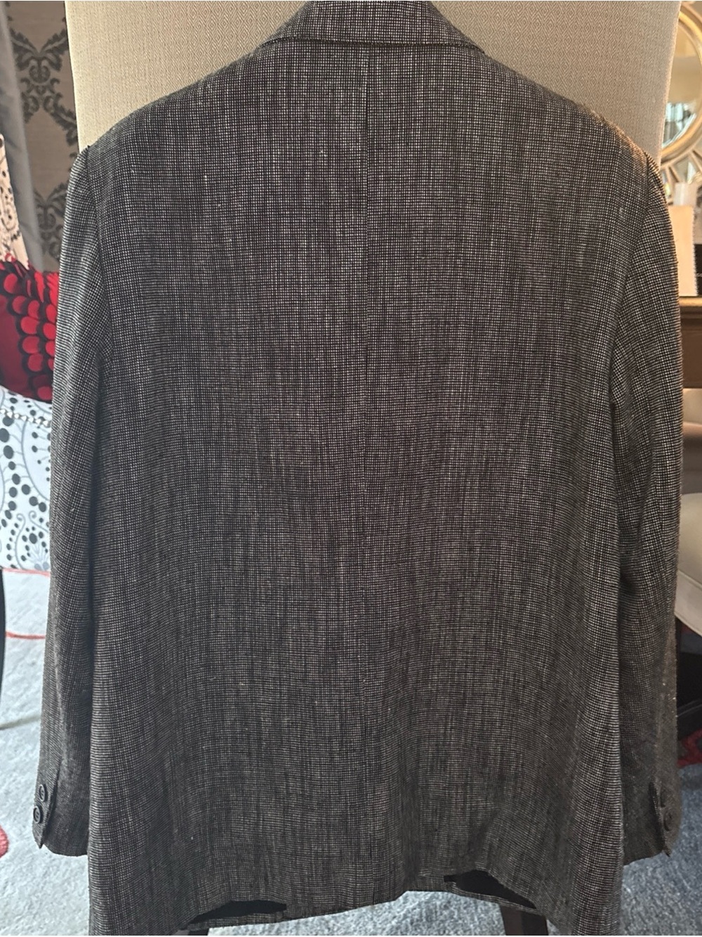 Vintage Orvis Made in USA Wool Silk Blend Blazer Jacket Size 10 Black & White - Picture 9 of 10